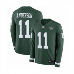 Mens Nike New York Jets 11 Robby Anderson Limited Green Therma Long Sleeve NFL Jersey