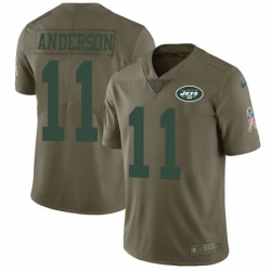 Mens Nike New York Jets 11 Robby Anderson Limited Olive 2017 Salute to Service NFL Jersey