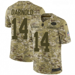 Mens Nike New York Jets 14 Sam Darnold Limited Camo 2018 Salute to Service NFL Jersey