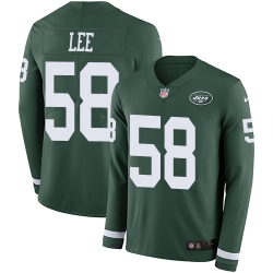 Nike Jets #58 Darron Lee Green Team Color Men Stitched NFL Limited Therma Long Sleeve Jersey