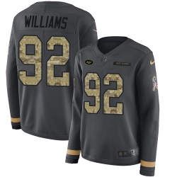 Nike Jets #92 Leonard Williams Anthracite Salute to Service Jersey