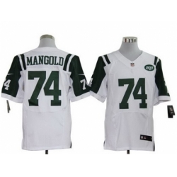 Nike New York Jets 74 Nick Mangold White Elite NFL Jersey