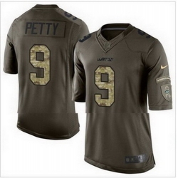 Nike New York Jets #9 Bryce Petty Green Mens Stitched NFL Limited Salute to Service Jersey