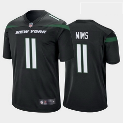 men denzel mims new york jets black game jersey 