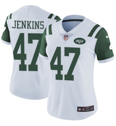 Nike Jets #47 Jordan Jenkins White Womens Stitched NFL Vapor Untouchable Limited Jersey