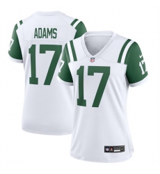 Women New York Jets 17 Davante Adams White Classic Alternate Stitched Jersey