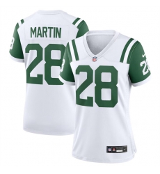 Women New York Jets 28 Curtis Martin White Classic Alternate Stitched Jersey