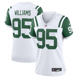 Women New York Jets 95 Quinnen Williams White Classic Alternate Stitched Jersey