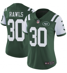 Womens Nike Jets #30 Thomas Rawls Green Team Color Womens Stitched NFL Vapor Untouchable Limited Jersey