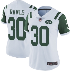 Womens Nike Jets #30 Thomas Rawls White Womens Stitched NFL Vapor Untouchable Limited Jersey