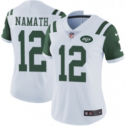 Womens Nike New York Jets 12 Joe Namath Elite White NFL Jersey