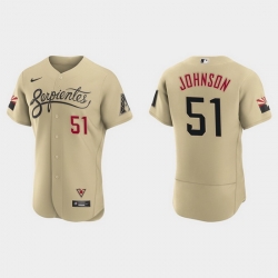 Arizona Diamondbacks 51 Randy Johnson Men Nike 2021 City Connect Authentic MLB Jersey Gold