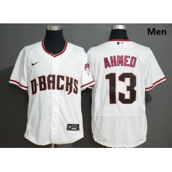 Diamondbacks 13 Nick Ahmed White Nike Flexbase Jersey