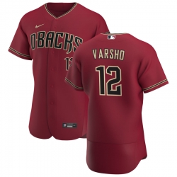 Men Arizona Diamondbacks 12 Daulton Varsho Men Nike Crimson Flex Base Alternate Team MLB Jersey