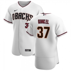 Men Arizona Diamondbacks 37 Kevin Ginkel Men Nike White Crimson Flex Base Home Team MLB Jersey