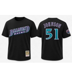 Men Arizona Diamondbacks 51 Randy Johnson Black T Shirt Men Arizona Diamondbacks 51 Randy Johnson Black T Shirt