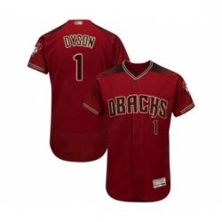 Mens Arizona Diamondbacks 1 Jarrod Dyson Red Alternate Authentic Collection Flex Base Baseball Jersey