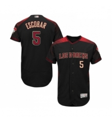 Mens Arizona Diamondbacks 5 Eduardo Escobar Black Alternate Authentic Collection Flex Base Baseball Jersey