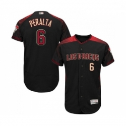 Mens Arizona Diamondbacks 6 David Peralta Black Alternate Authentic Collection Flex Base Baseball Jersey