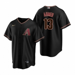 Mens Nike Arizona Diamondbacks 13 Nick Ahmed Black Alternate Stitched Baseball Jersey