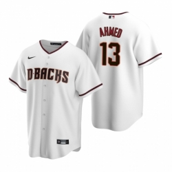 Mens Nike Arizona Diamondbacks 13 Nick Ahmed White Home Stitched Baseball Jersey