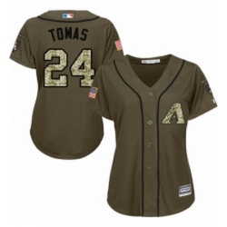 Womens Majestic Arizona Diamondbacks 24 Yasmany Tomas Authentic Green Salute to Service MLB Jersey