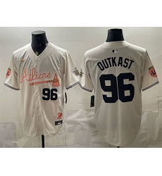 Men Atlanta Braves  96 OutKast Cream 2024 Atliens   Peach With Outkast Patch Vapor Limited Stitched Baseball Jersey