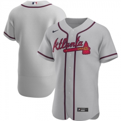 Men Atlanta Braves Men Nike Gray Road 2020 Flex Base Official MLB Team Jersey