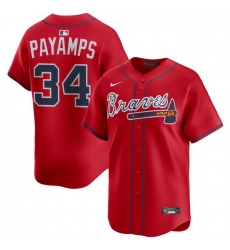 Men Atlanta Braves Nike Alternate Limited Jersey Red Payamps Joel 34 Men Atlanta Braves Nike Alternate Limited Jersey Red Payamps Joel 34