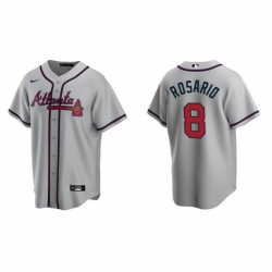 Men Nike Atlanta Braves 8 Eddie Rosario Gray Alternate Stitched Baseball Jersey