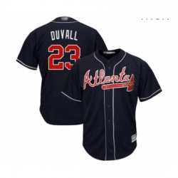 Mens Atlanta Braves 23 Adam Duvall Replica Blue Alternate Road Cool Base Baseball Jersey 