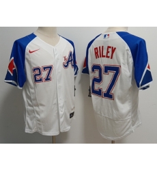 Men's Atlanta Braves #27 Austin Riley White 2023 City Connect Flex Base Stitched Baseball Jersey