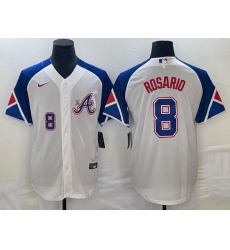 Men's Atlanta Braves #8 Eddie Rosario Number White 2023 City Connect Cool Base Stitched Jersey1