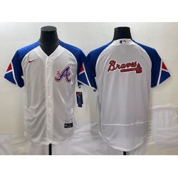 Men's Atlanta Braves Big Logo White 2023 City Connect Flex Base Stitched Baseball Jersey