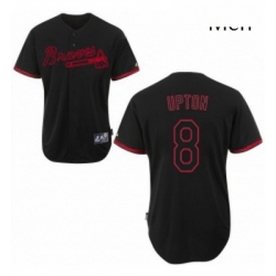 Mens Majestic Atlanta Braves 10 Chipper Jones Authentic Black Fashion MLB Jersey