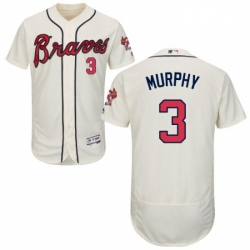 Mens Majestic Atlanta Braves 3 Dale Murphy Cream Alternate Flex Base Authentic Collection MLB Jersey