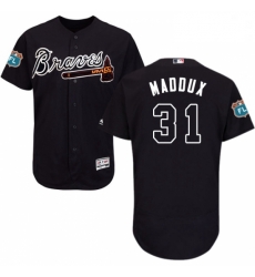 Mens Majestic Atlanta Braves 31 Greg Maddux Navy Blue Alternate Flex Base Authentic Collection MLB Jersey