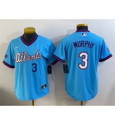 Women Atlanta Braves  3 Dale Murphy Powder Blue 2026 City Connect Stadium Stitched Baseball Jersey  