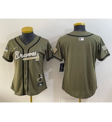 Women Atlanta Braves Blank Olive 2026 Armed Forces Day Stitched Baseball Jersey Women Atlanta Braves Blank Olive 2026 Armed Forces Day Stitched Baseball Jersey