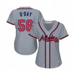 Womens Atlanta Braves 56 Darren O Day Replica Grey Road Cool Base Baseball Jersey 