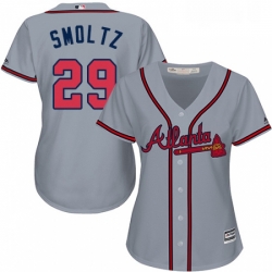 Womens Majestic Atlanta Braves 29 John Smoltz Authentic Grey Road Cool Base MLB Jersey