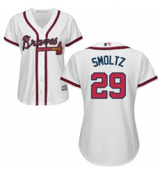 Womens Majestic Atlanta Braves 29 John Smoltz Authentic White Home Cool Base MLB Jersey