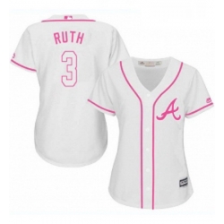 Womens Majestic Atlanta Braves 3 Babe Ruth Authentic White Fashion Cool Base MLB Jersey