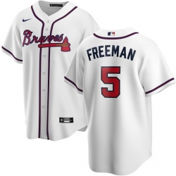 Youth Atlanta Braves 5 Freddie Freeman White Cool Base Stitched Jersey