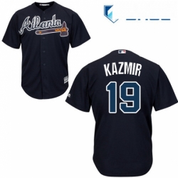 Youth Majestic Atlanta Braves 19 Scott Kazmir Authentic Blue Alternate Road Cool Base MLB Jersey 