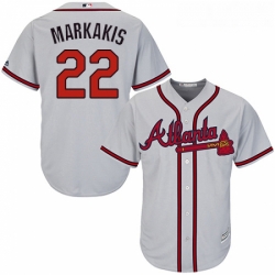 Youth Majestic Atlanta Braves 22 Nick Markakis Authentic Grey Road Cool Base MLB Jersey