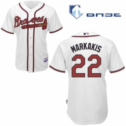 Youth Majestic Atlanta Braves 22 Nick Markakis Authentic White Home Cool Base MLB Jersey