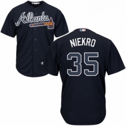 Youth Majestic Atlanta Braves 35 Phil Niekro Authentic Blue Alternate Road Cool Base MLB Jersey