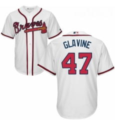 Youth Majestic Atlanta Braves 47 Tom Glavine Authentic White Home Cool Base MLB Jersey