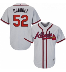 Youth Majestic Atlanta Braves 52 Jose Ramirez Authentic Grey Road Cool Base MLB Jersey 